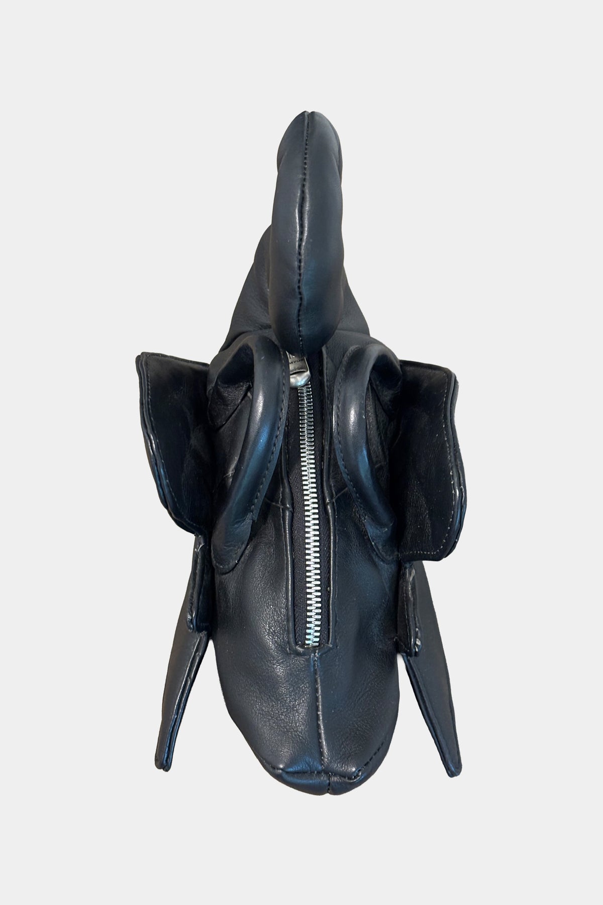 MYUS Black Swan Handbag top leather handmade in Italy