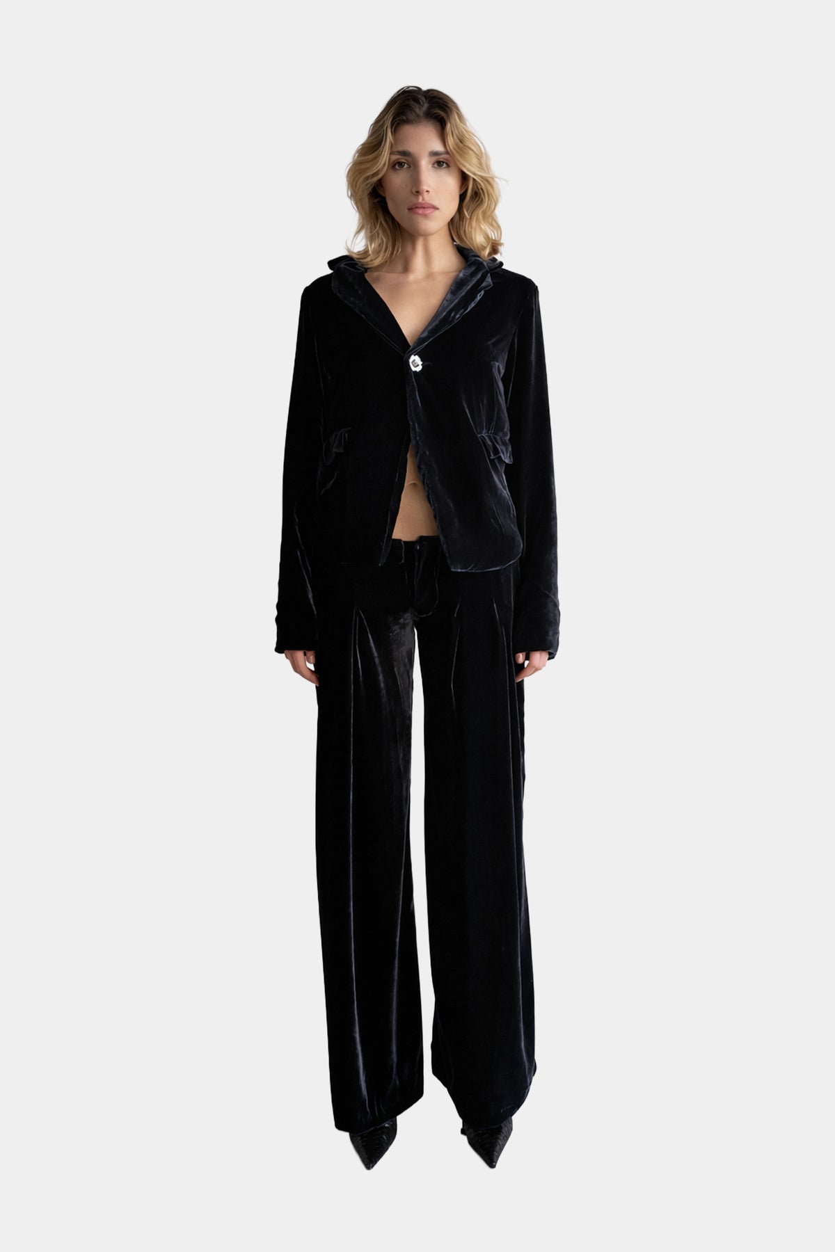 MYUS Arden Smoking Jacket in 100% mulberry silk velvet with elbow pads