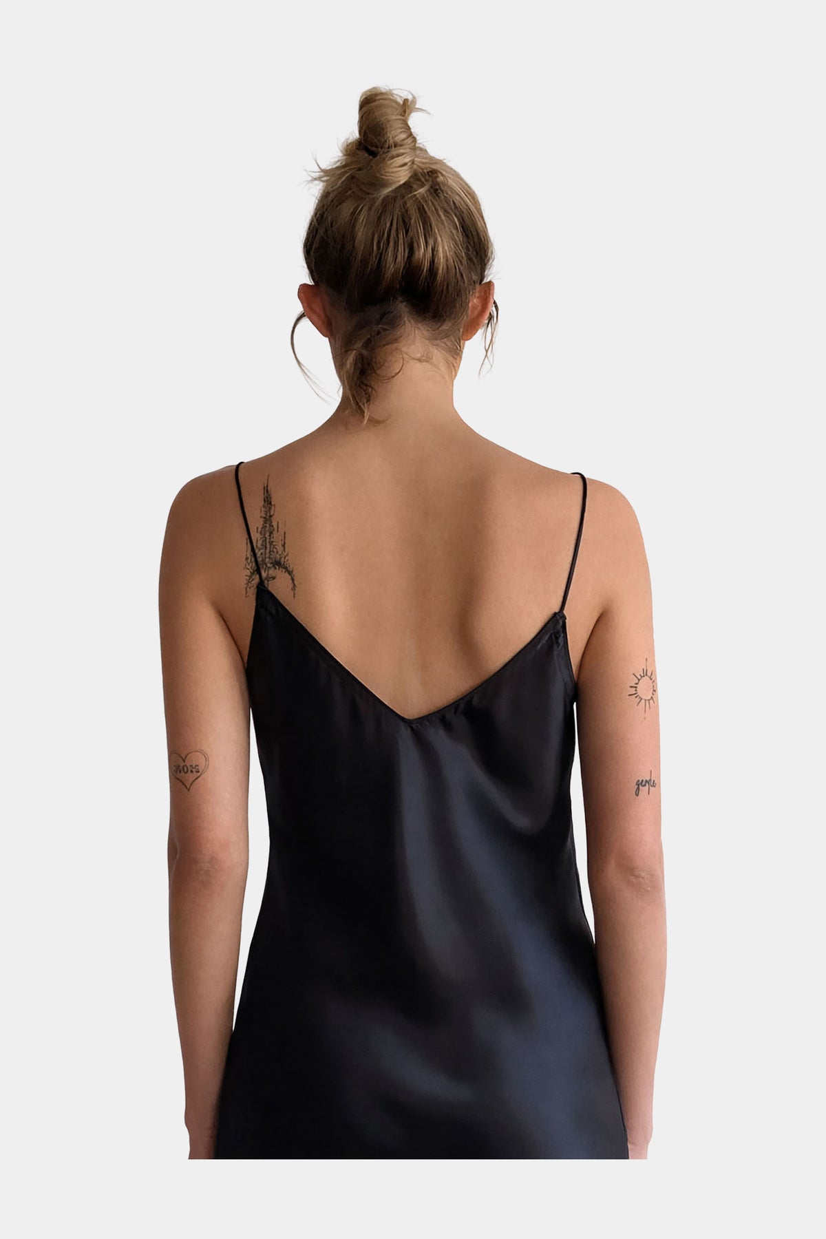 MYUS Simone Slip Evening Dress back zoom in 100% silk charmeuse bias cut
