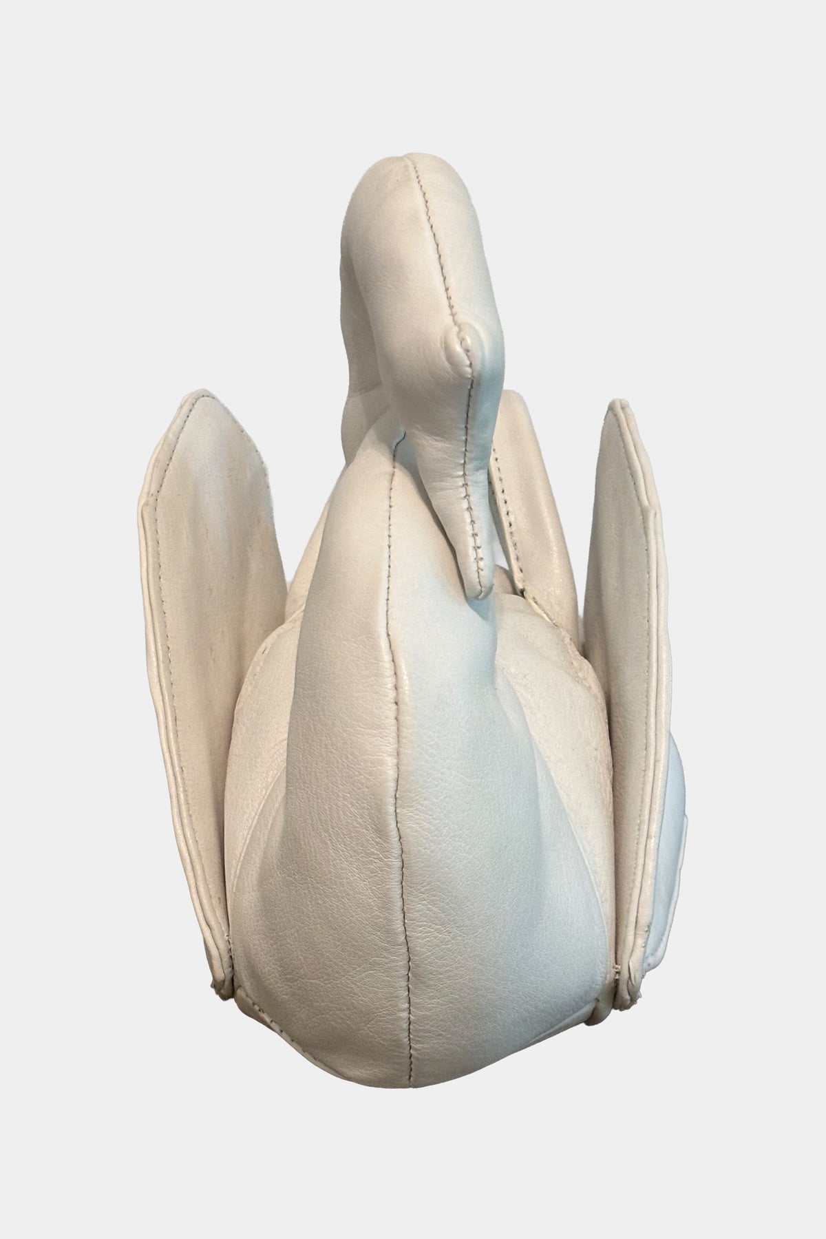 MYUS White Swan Handbag front leather handmade in Italy