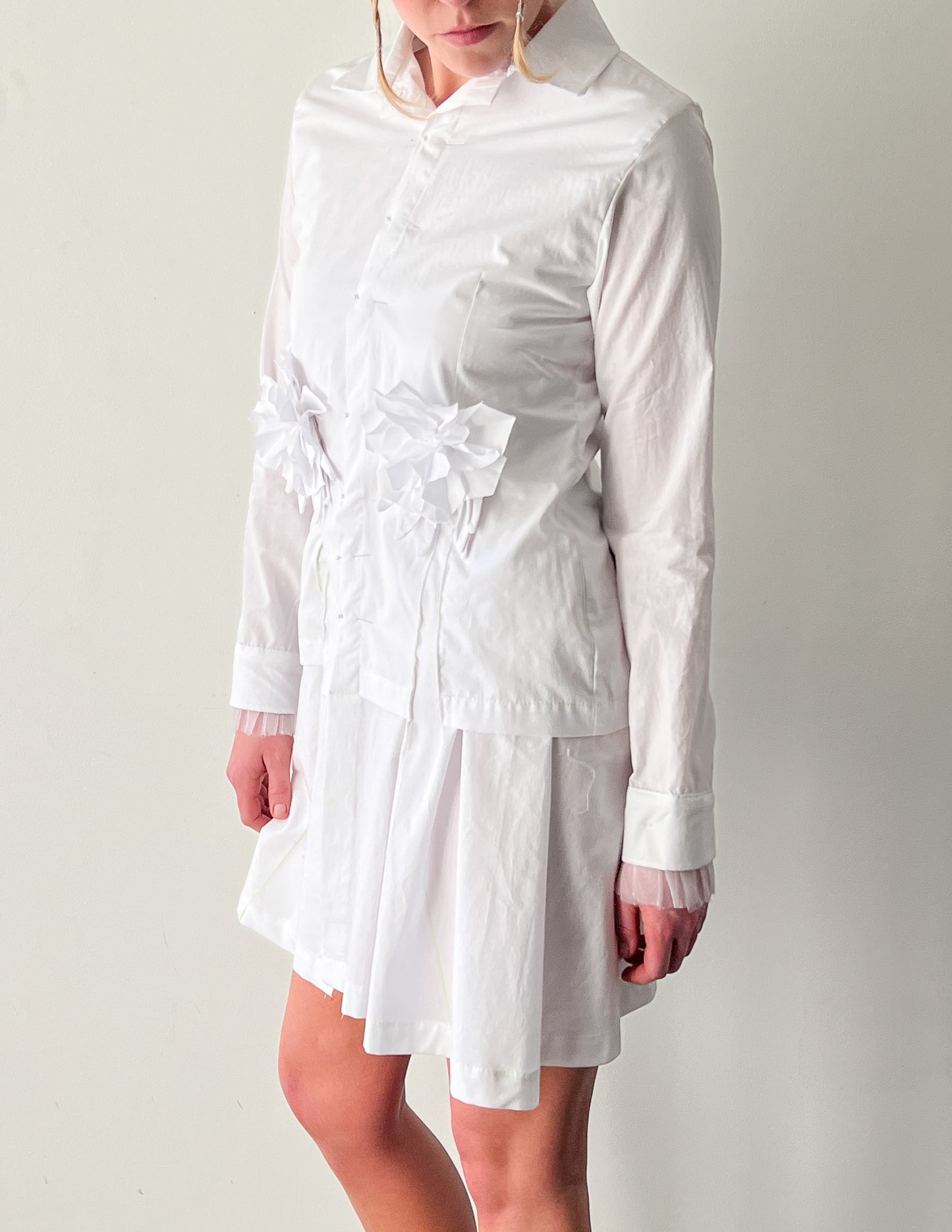 Godet Button Up Dress