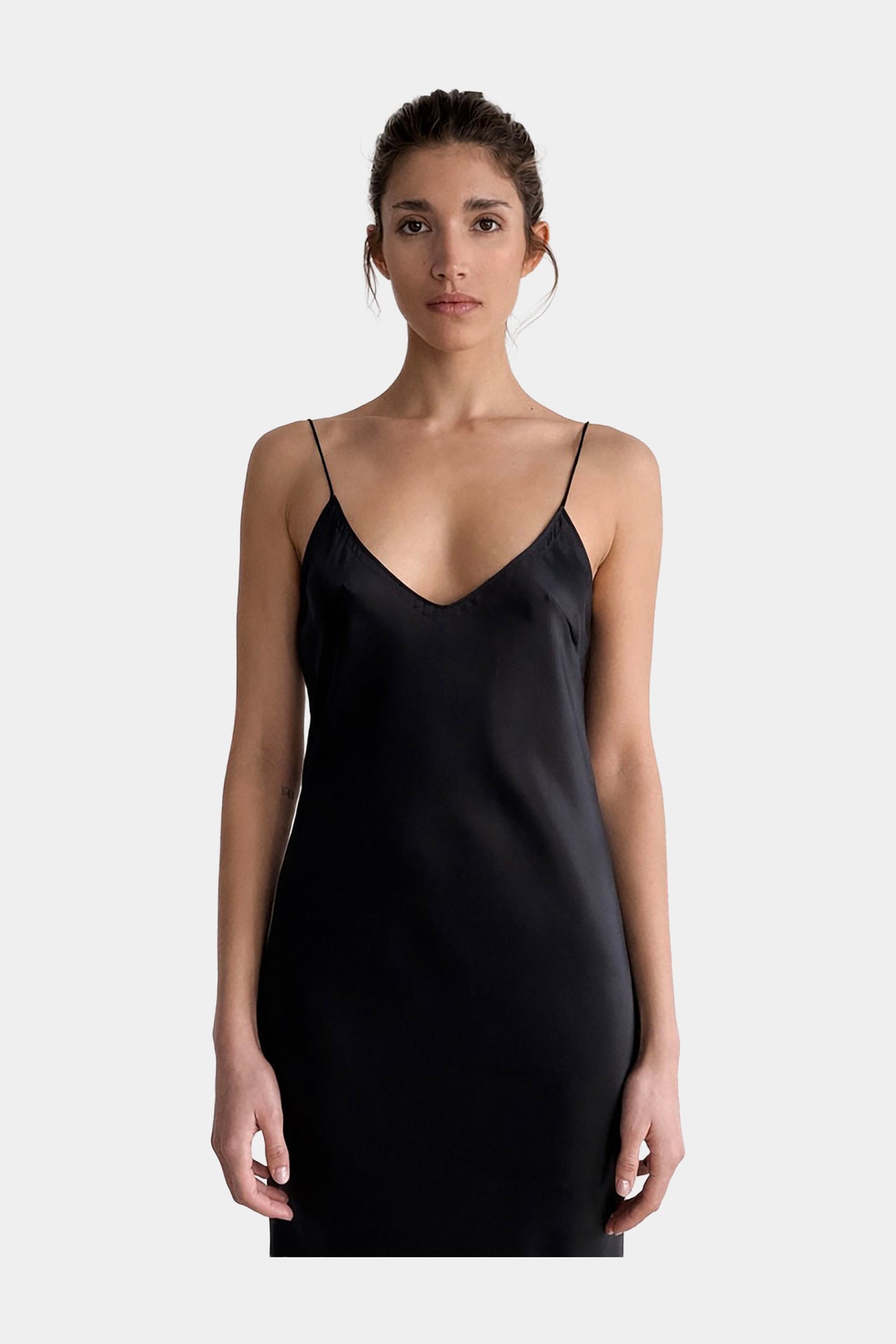 MYUS Simone Slip Evening Dress zoom in 100% silk charmeuse bias cut