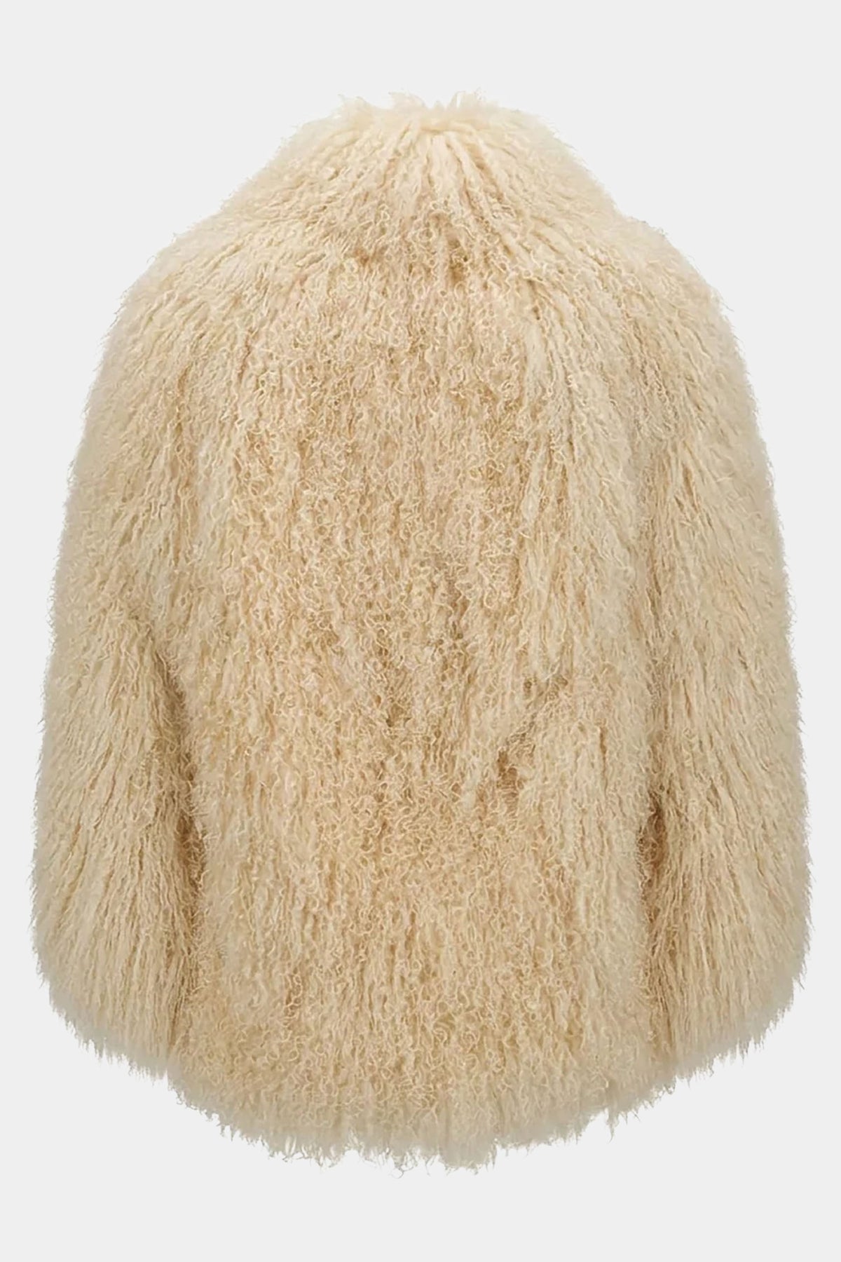 MYUS Burgess Cape Coat back in Mongolian goat fur available at Maxfield Los Angeles