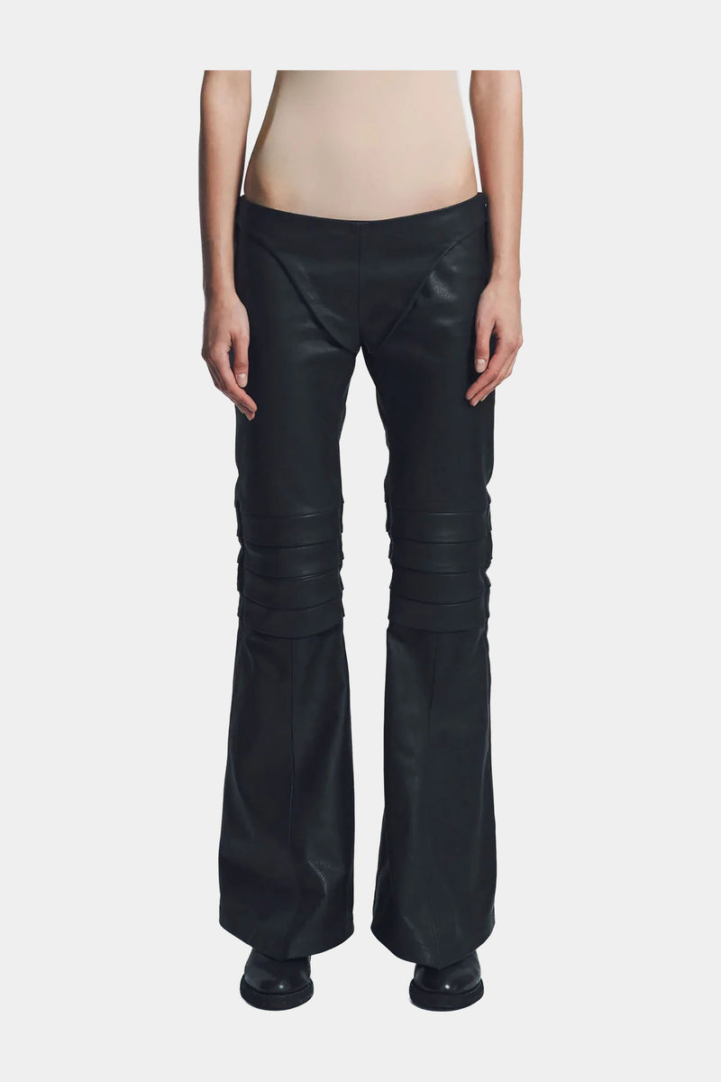 MYUS Salle D'Armes Pants on body front in Italian lambskin leather available at Maxfield Los Angeles